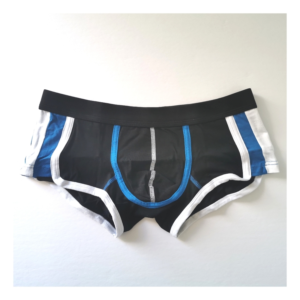 Men's brief short black color with white t…